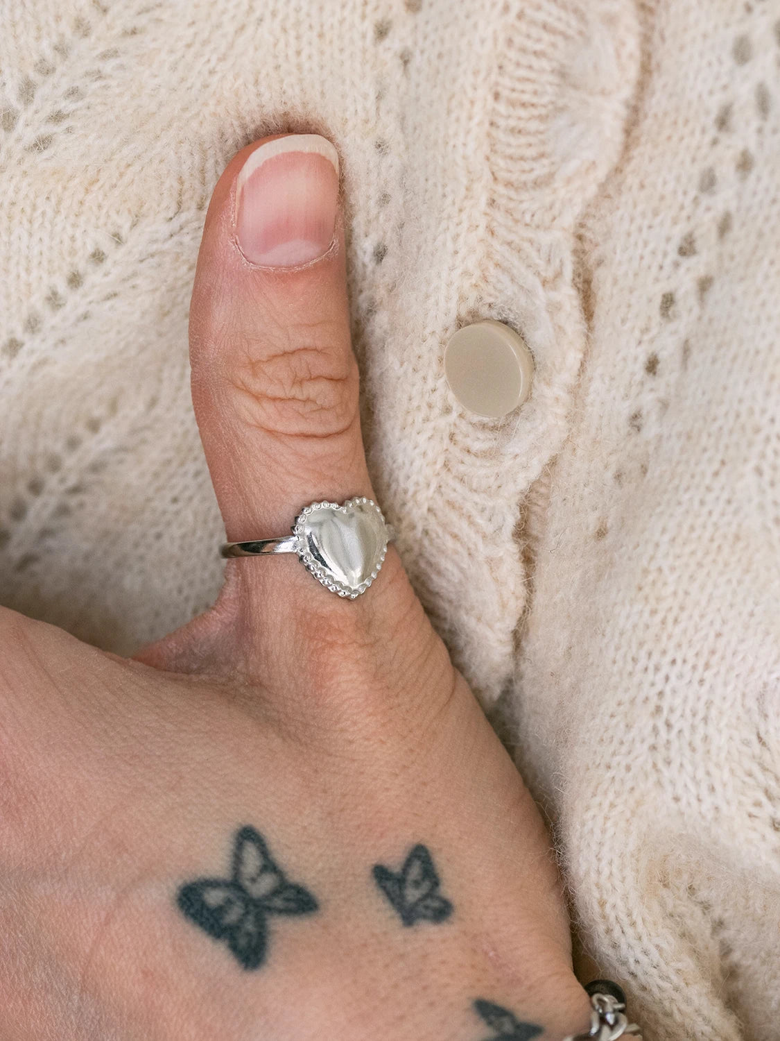 Bague One love argent (grande taille)
