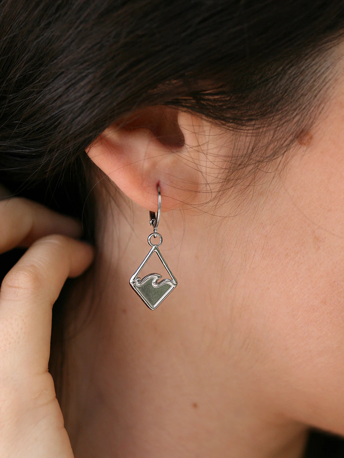 Boucles d'oreilles Vague argent