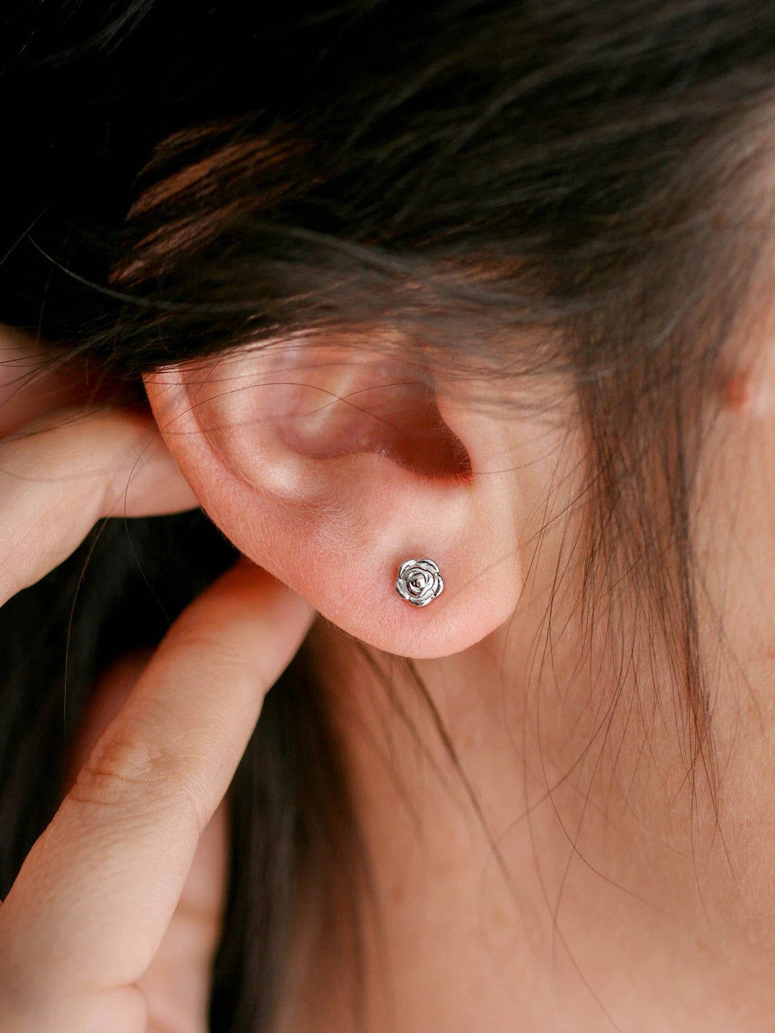 Clous d'oreilles Fiore argent