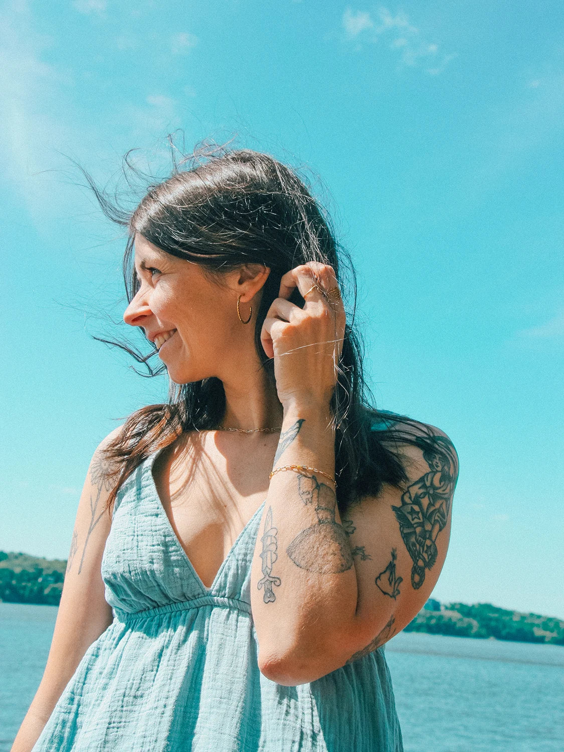 Clous d'oreilles Pyrgos doré