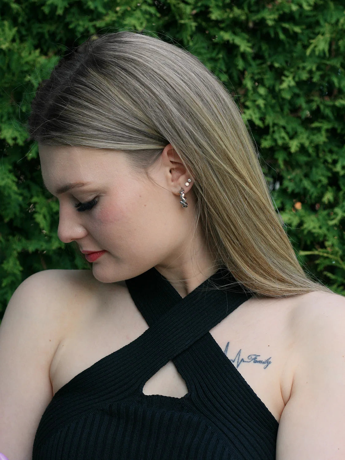 Clous d'oreilles Leaf argent