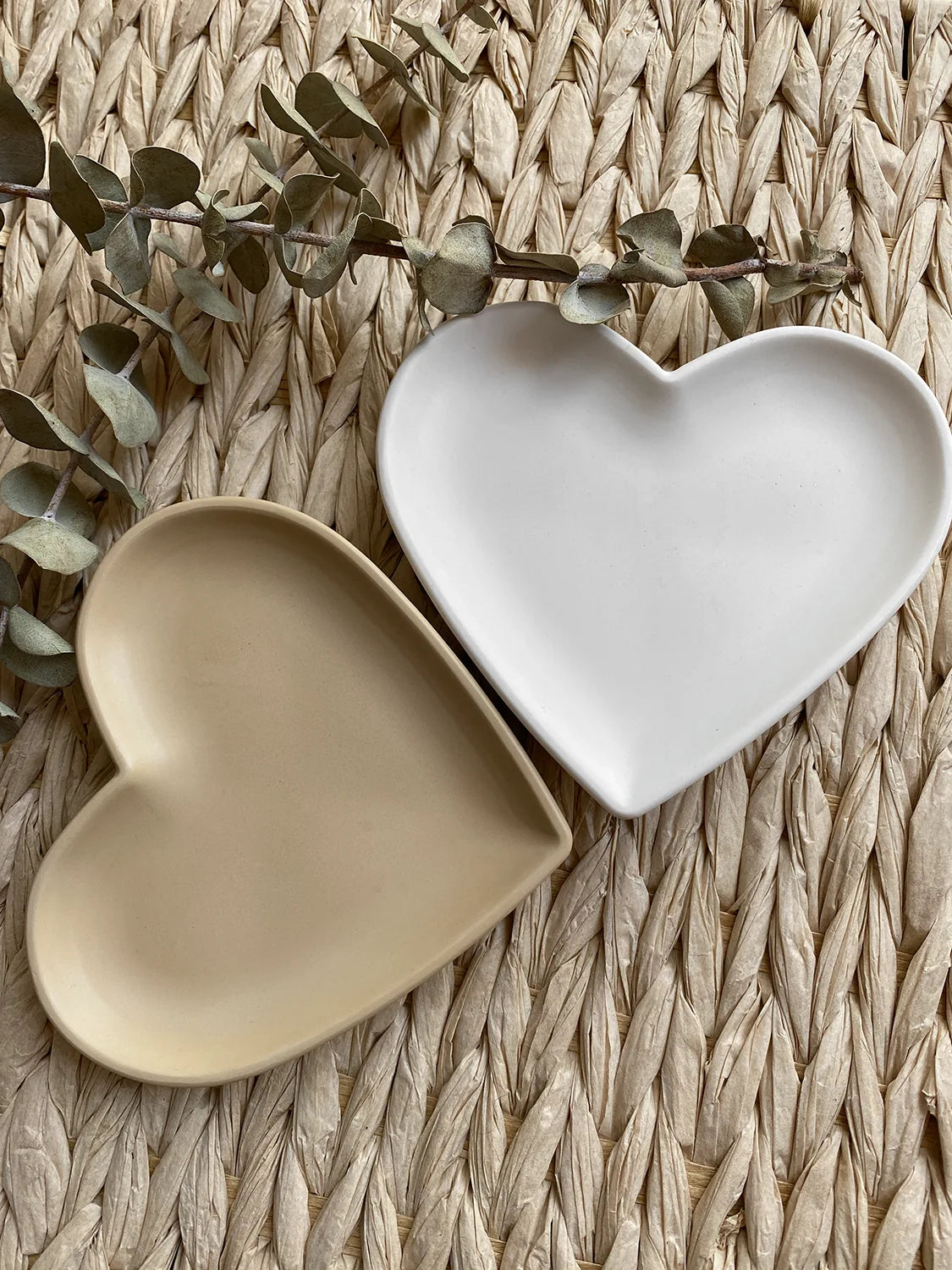 Plateau à bijoux cœur beige