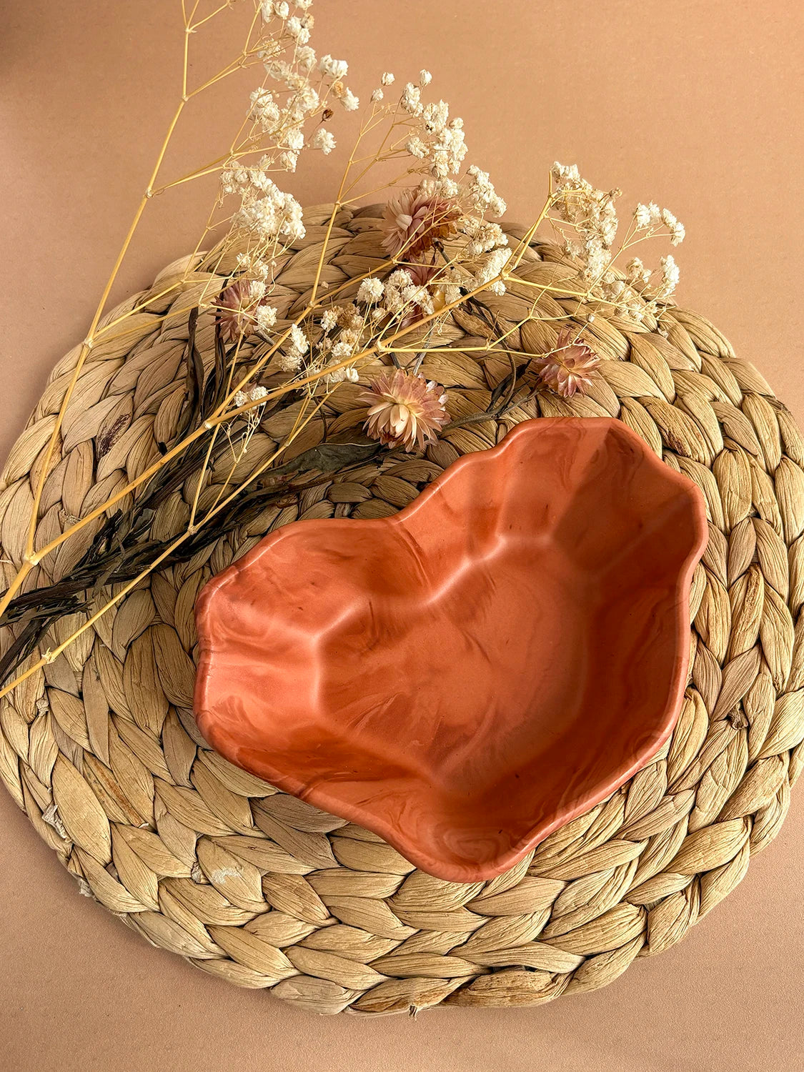 Bol décoratif cœur abstrait Chestnut – Série Automnale