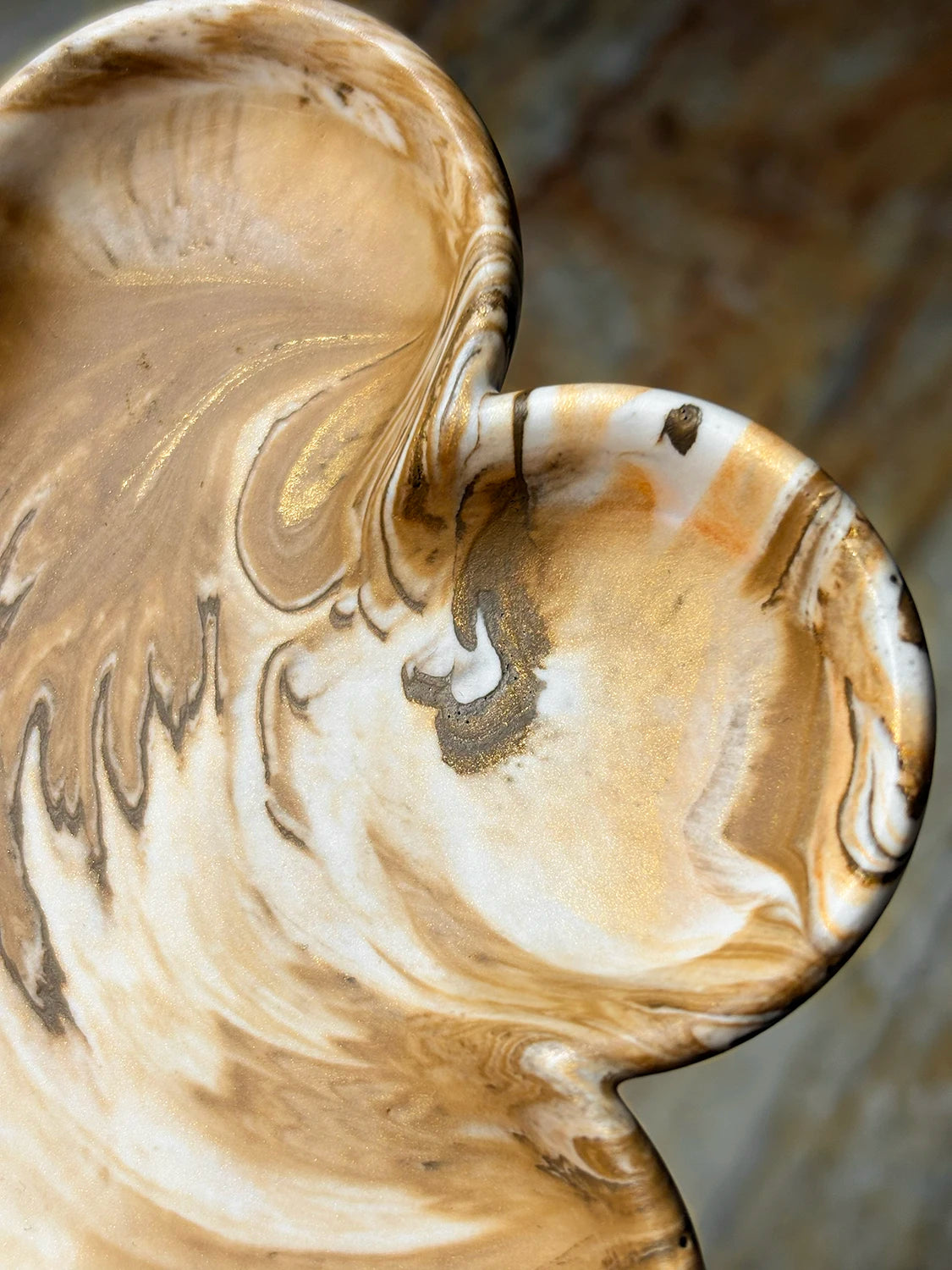 Plateau à bijoux Fleur marbré (unique)
