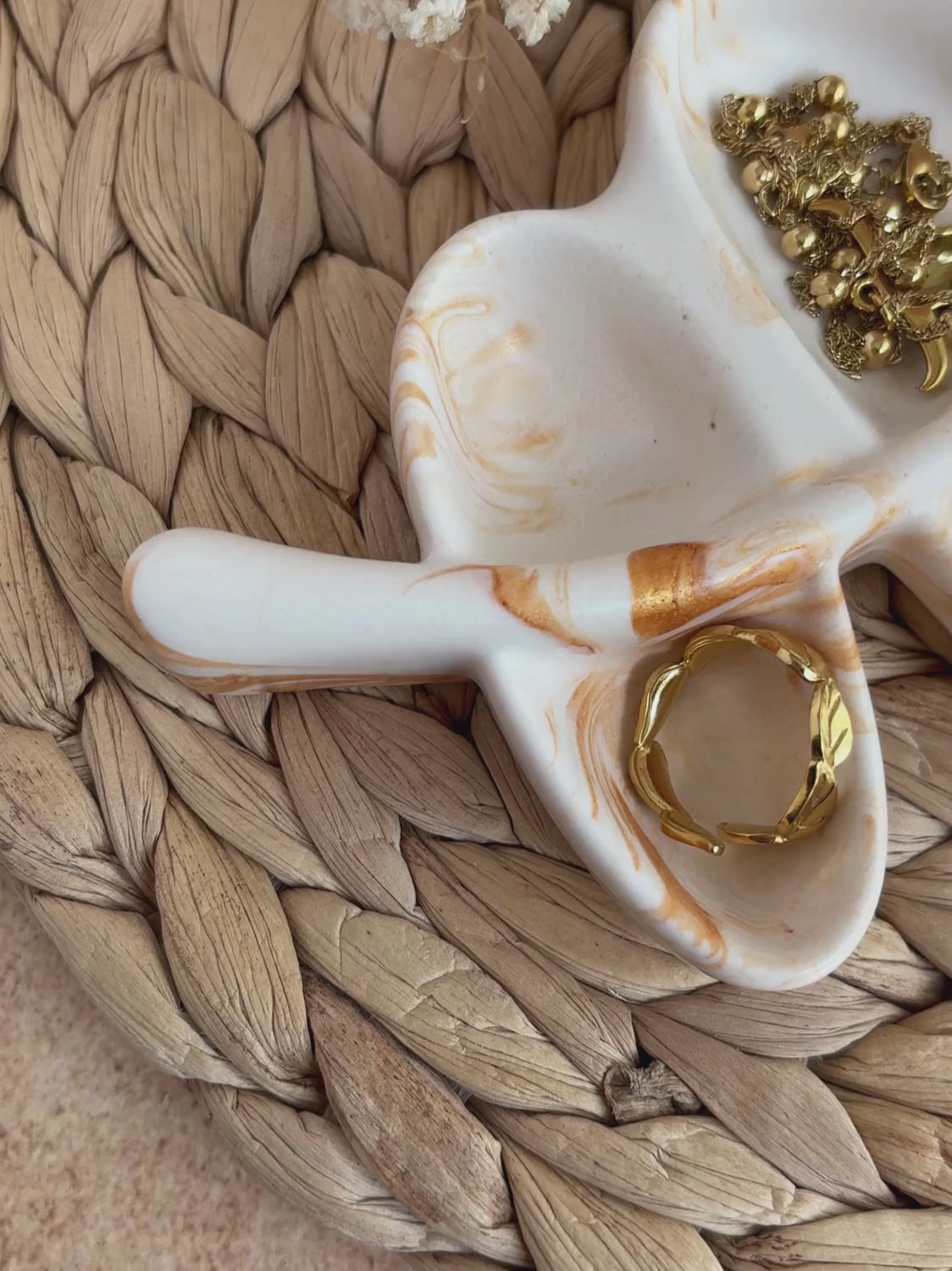 Plateau à bijoux Feuille – Série Phénix