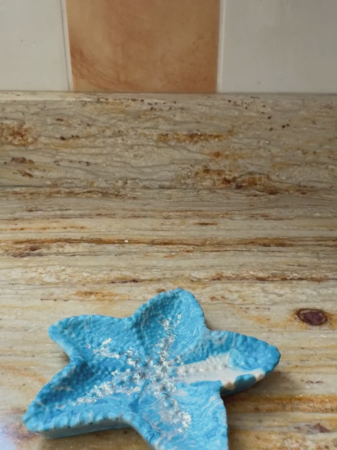 Plateau à bijoux Starfish bleu/blanc argent (unique)