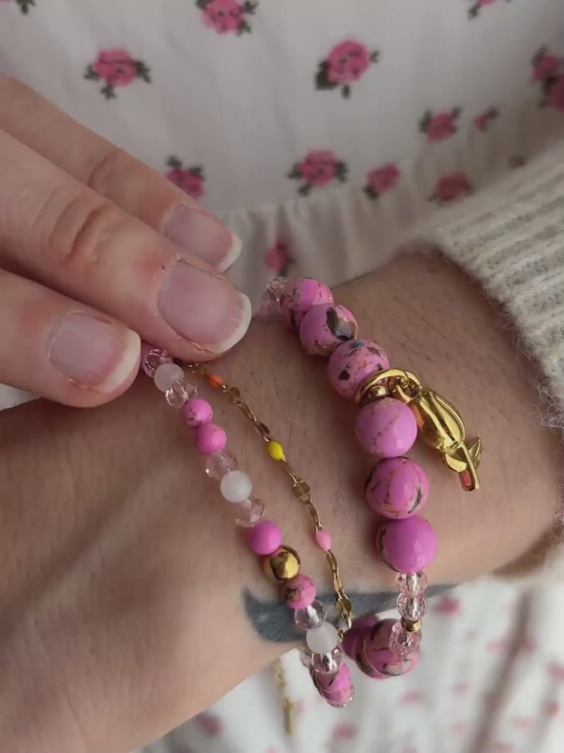 Ensemble bracelets + collier Tulipe