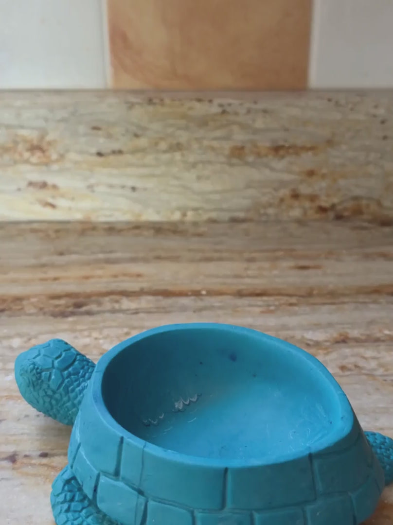 Plateau à bijoux Tortue bleu 3D (unique)