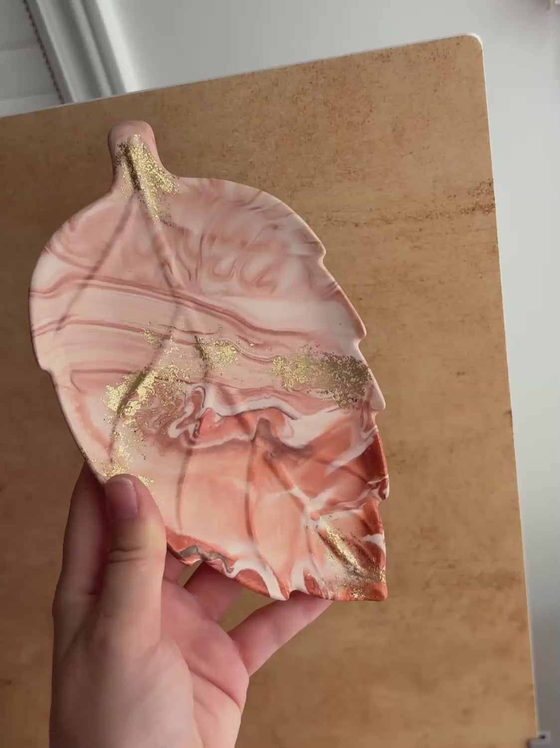 Plateau à bijoux feuille Équinoxe – Série Automnale