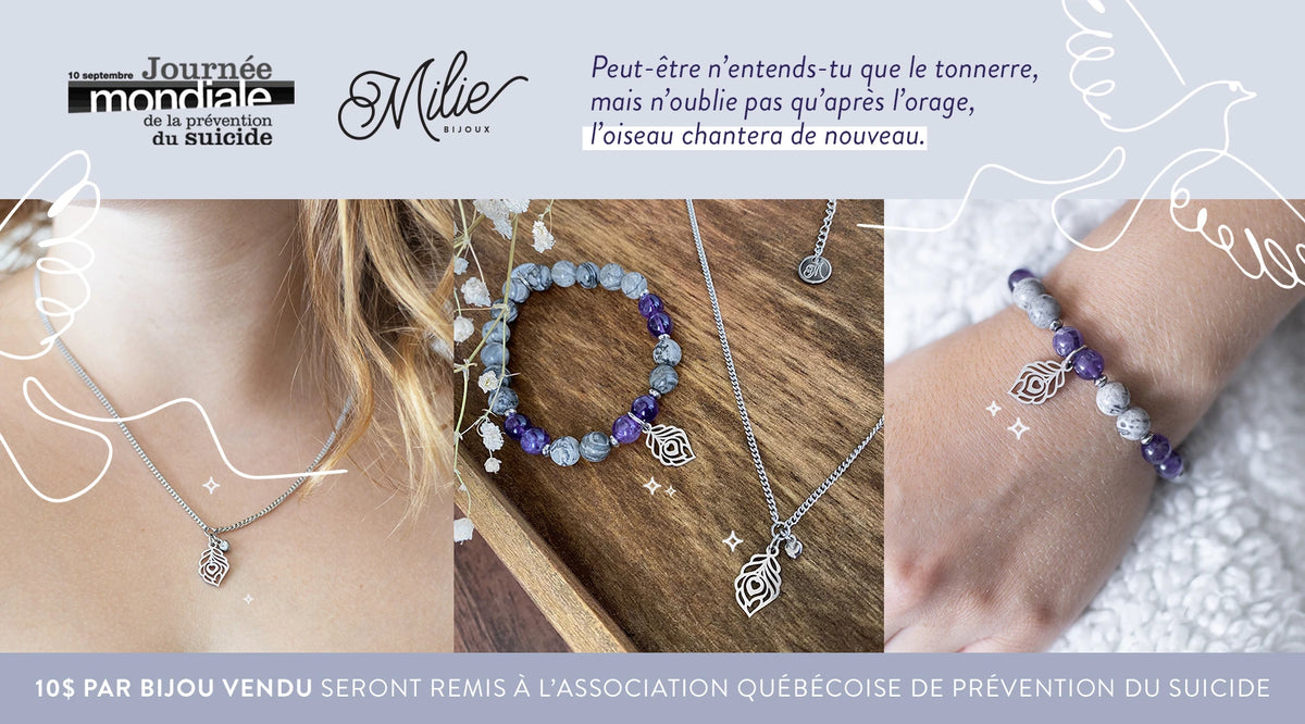 Collier Plume (Prévention du suicide 2020)
